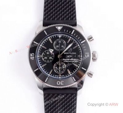 Swiss Replica Breitling Superocean Heritage II day-date SS Black Dial Watch - GB factory